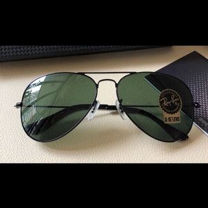 Ray Ban Aviators 58mm Dark Green Sunglasses 3025